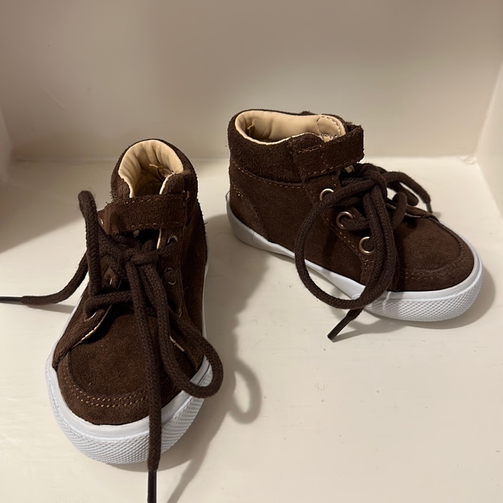 Brown suede Janie and Jack high tops
